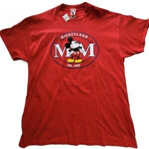 VTG Mickey Mouse Disneyland T-Shirt Adult XL Red Disney USA Made Single Stitch
